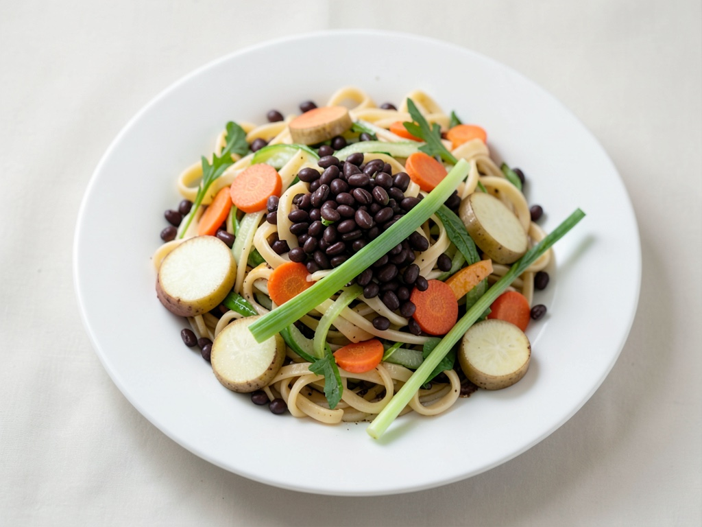 Insalata di vermicelli di riso freschi con carote e cetrioli