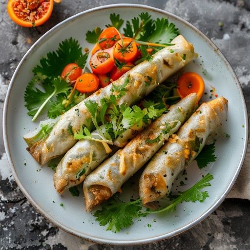Roll primavera con verdure colorate