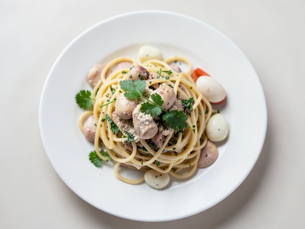 Hausgemachte Nudeln mit frischen Kräutern