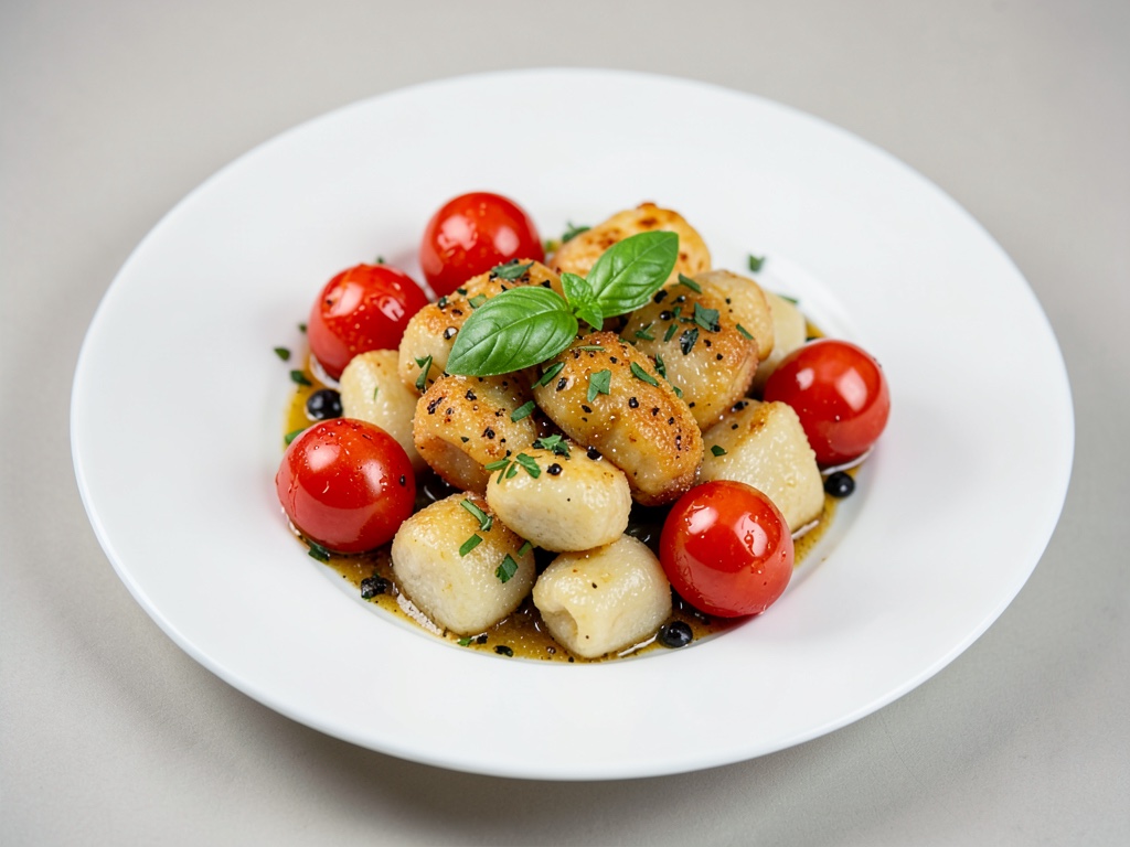 Knusprige Gnocchi mit frischen Tomaten und Basilikum