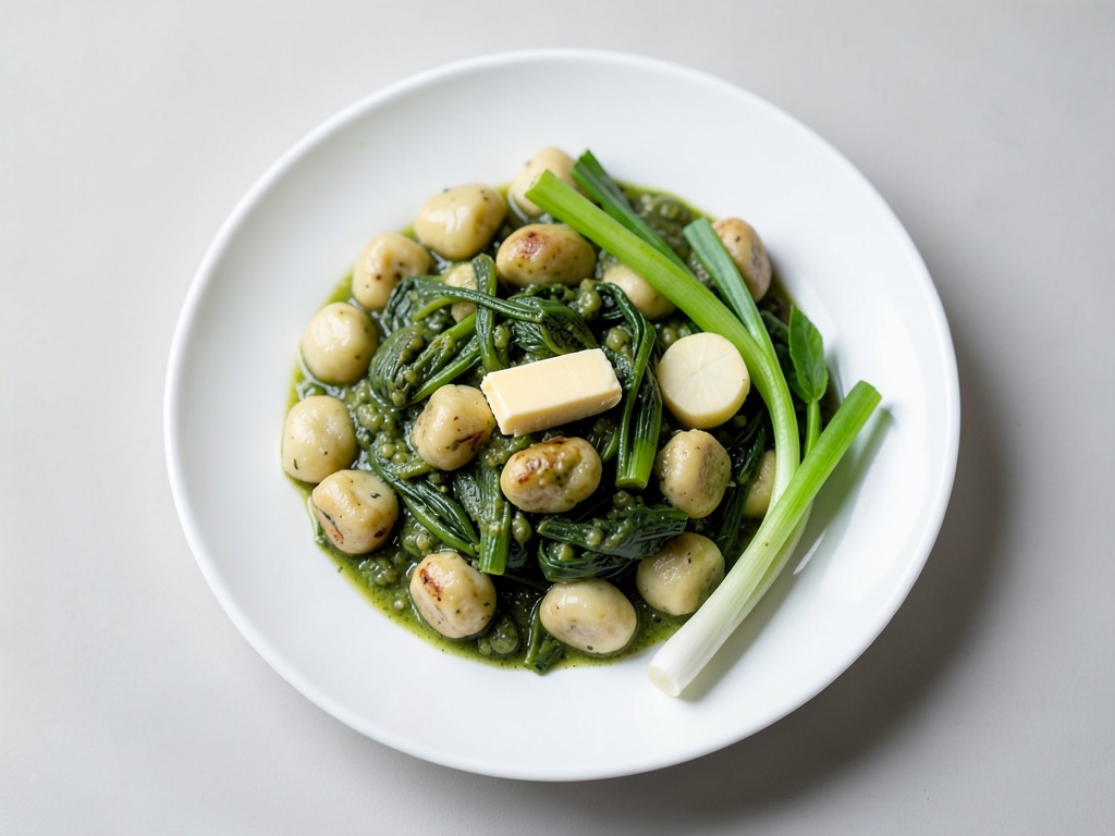 Gnocchi cremosi con asparagi verdi