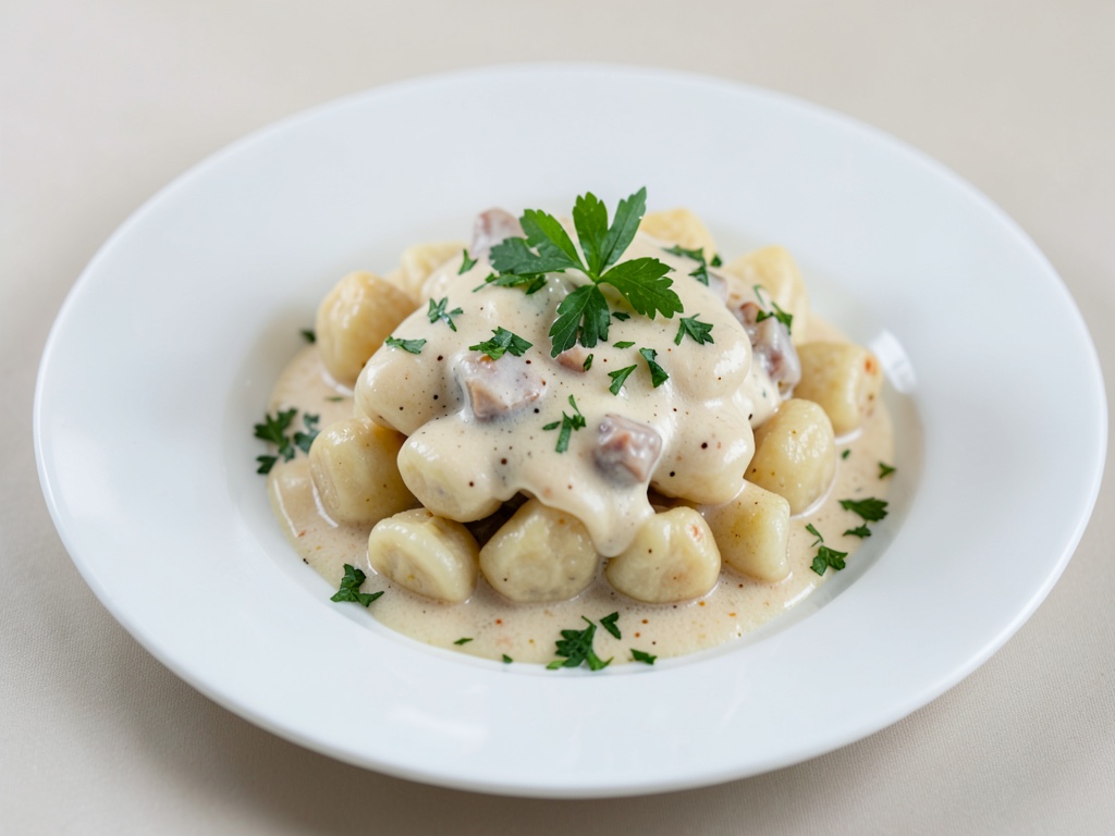 Gnocchi classici in salsa cremosa al formaggio