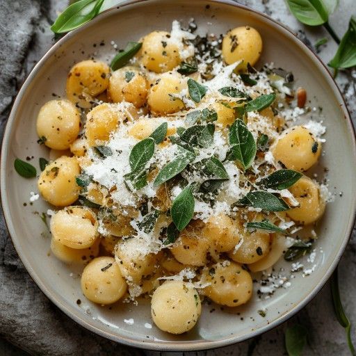 Gnocchi croccanti alla salvia con parmigiano grattugiato