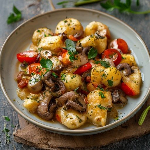 Gnocchi épicés à la sauce champignons-tomates