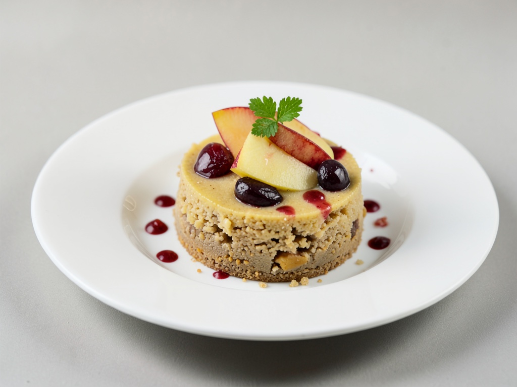 Goldener Leinsamen-Pudding mit Pflaumen-Apfel-Topping