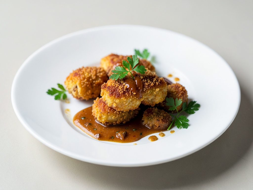 Nuggets de pollo crujientes con costra de copos