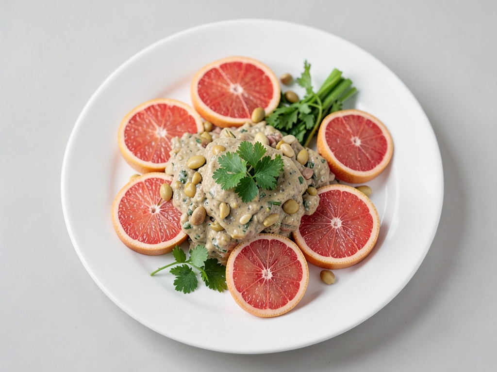 Insalata di pompelmo con condimento ai pistacchi
