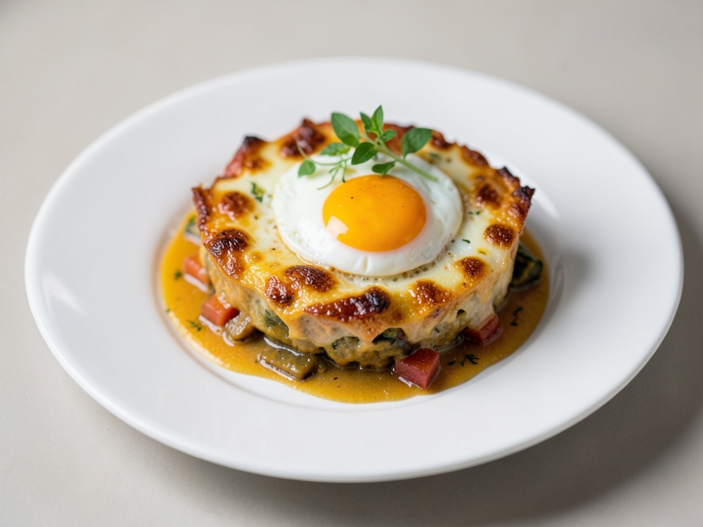 Gratin di zucca con uovo poached