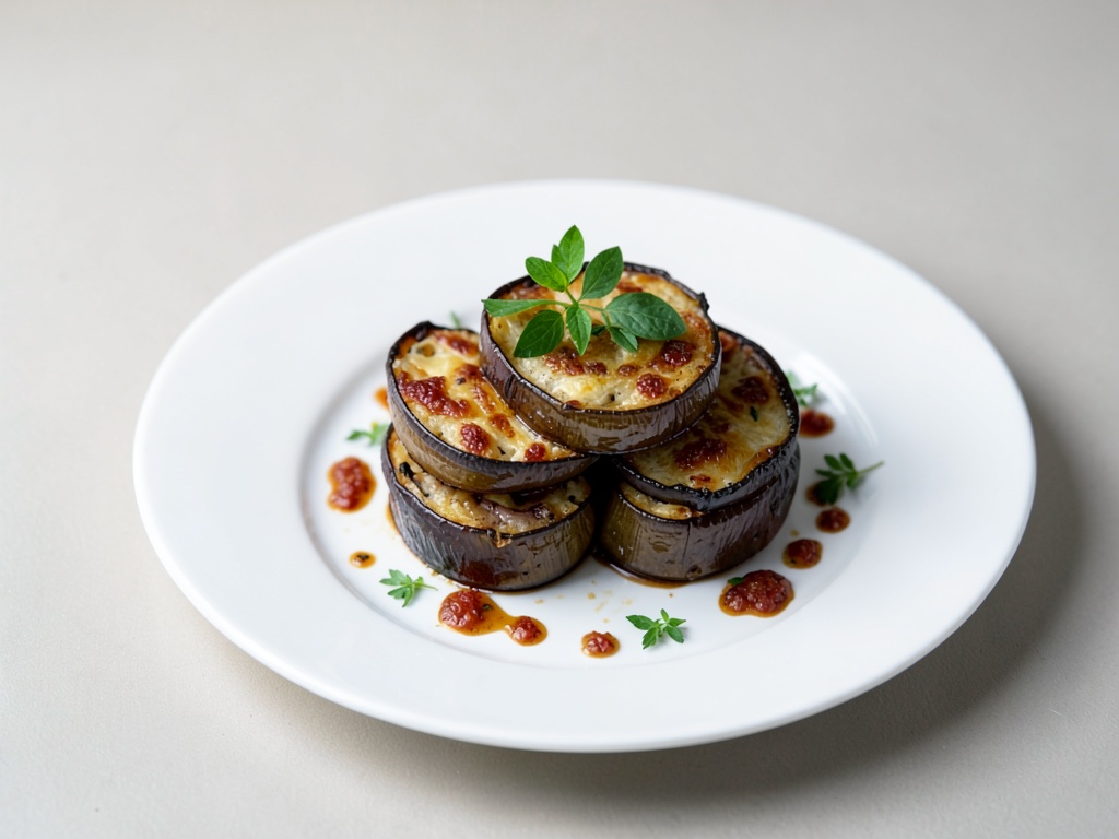 Bouchées d'aubergines gratinées