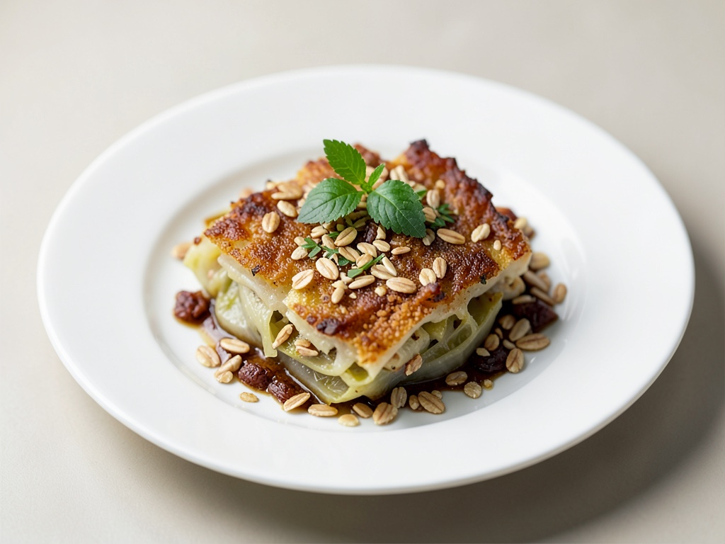 Cavolo cinese croccante gratinato con fiocchi d'avena