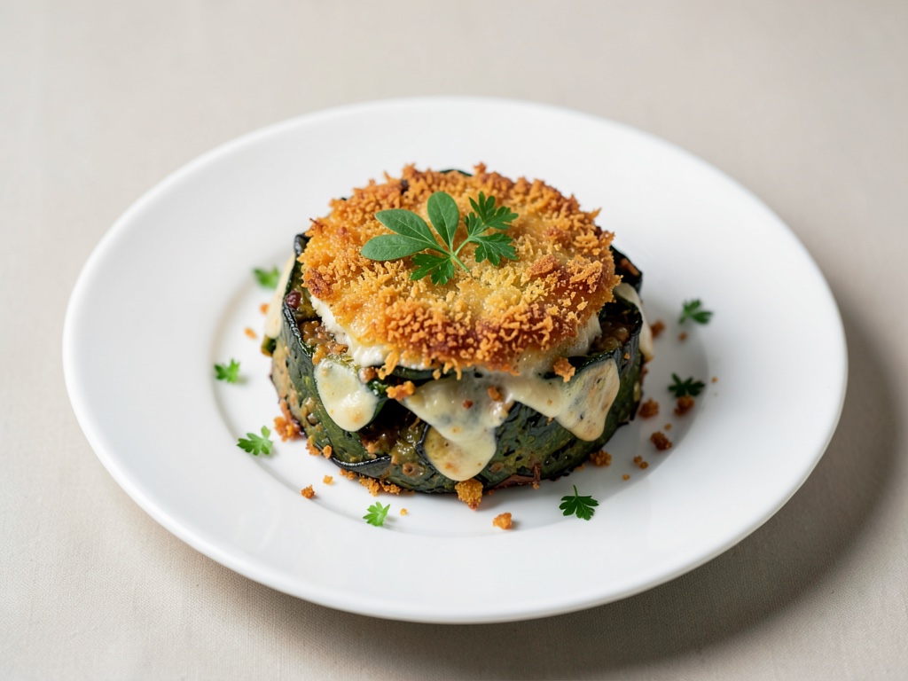 Ratatouille au four avec croûte de fromage croustillante