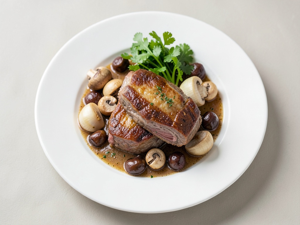 Polpettone croccante al formaggio con funghi champignon