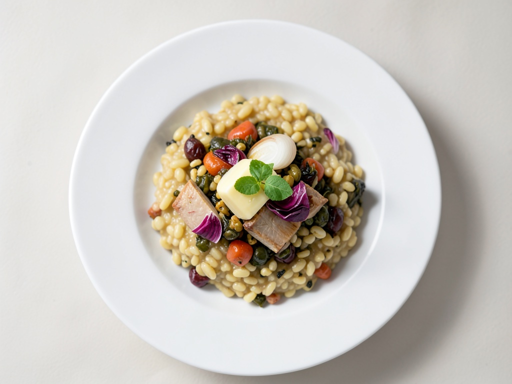 Risotto à l'orge perlée aux choux de Bruxelles