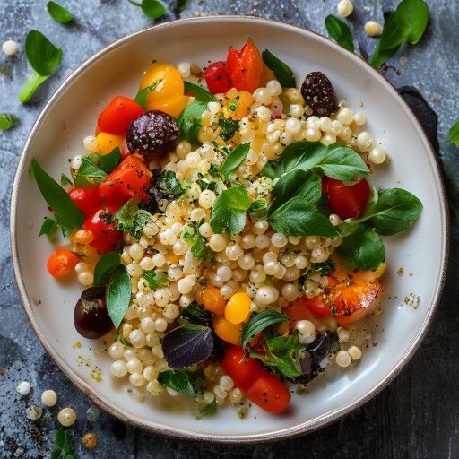 Ensalada de cebada con verduras al horno