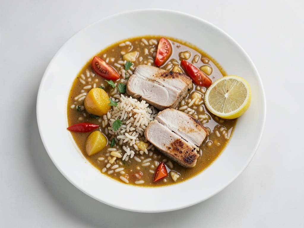 Sopa griega de arroz con limón