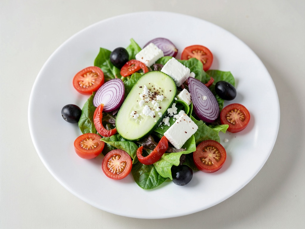 Insalata greca croccante con feta e olive