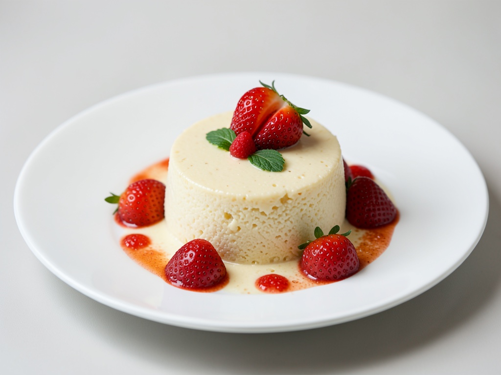 Cremiger Grießbrei mit frischen Erdbeeren