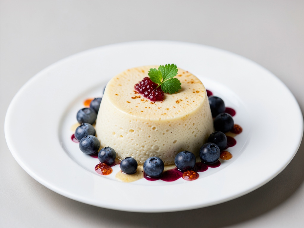 Pudding di semola soffice ai mirtilli