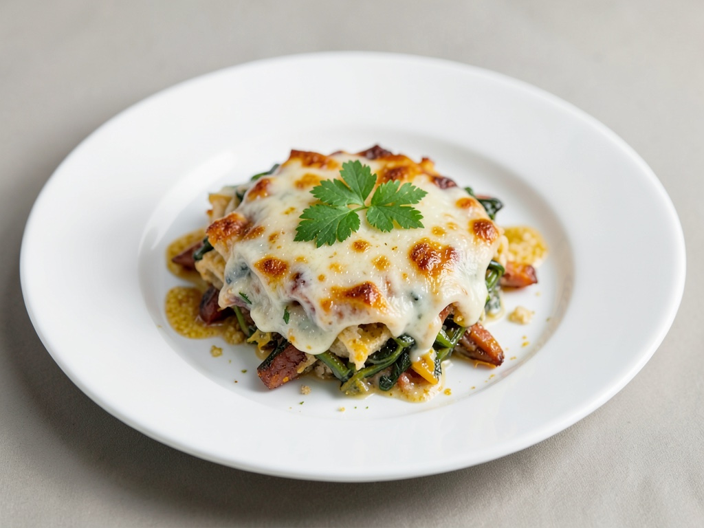Gratin de semoule à la crème et blette