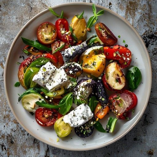 Verdure grigliate marinata con formaggio erborinato