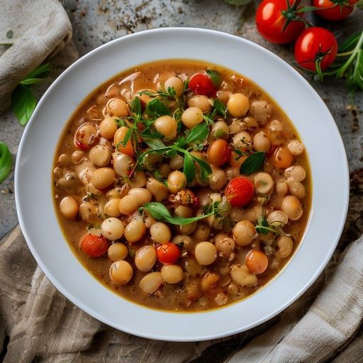 Fagioli bianchi stufati in salsa di pomodoro