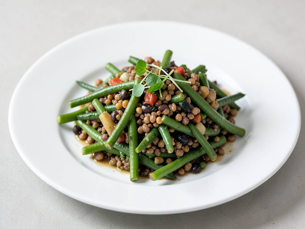 Insalata fresca di fagiolini e lenticchie