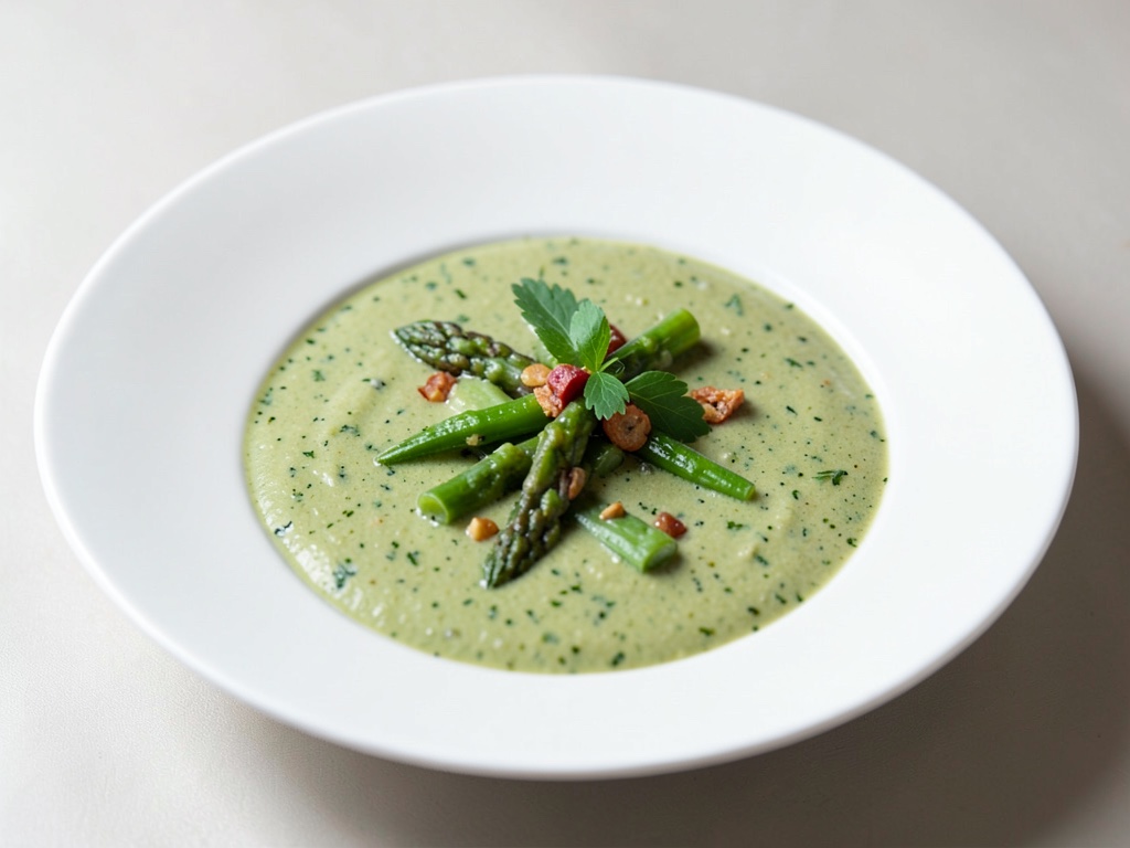 Zuppa cremosa di asparagi verdi
