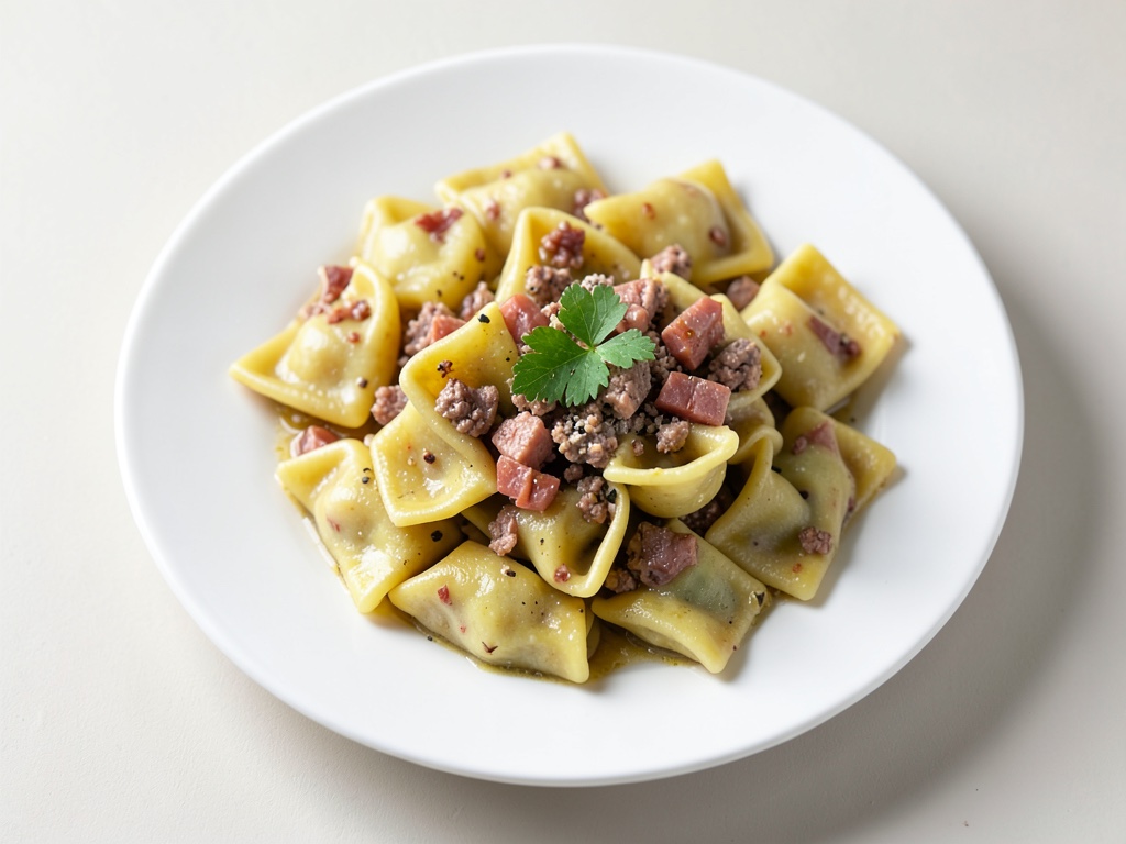 Tortellini verdi con ripieno di patate e pancetta