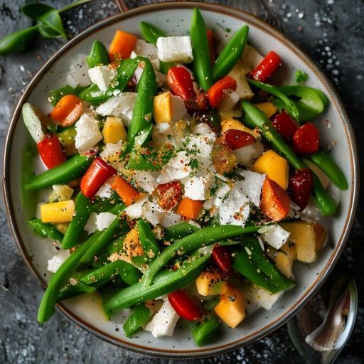Insalata di fagiolini verdi speziata all'indiana