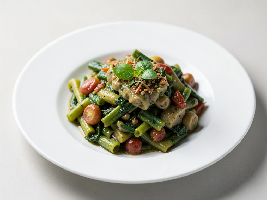 Grüner Nudelauflauf mit Gemüse