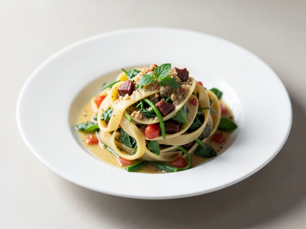 Frischer Nudelsalat mit grünem Gemüse