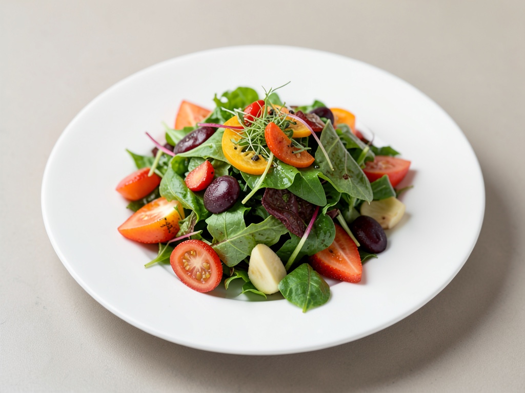 Insalata verde fresca con frutta