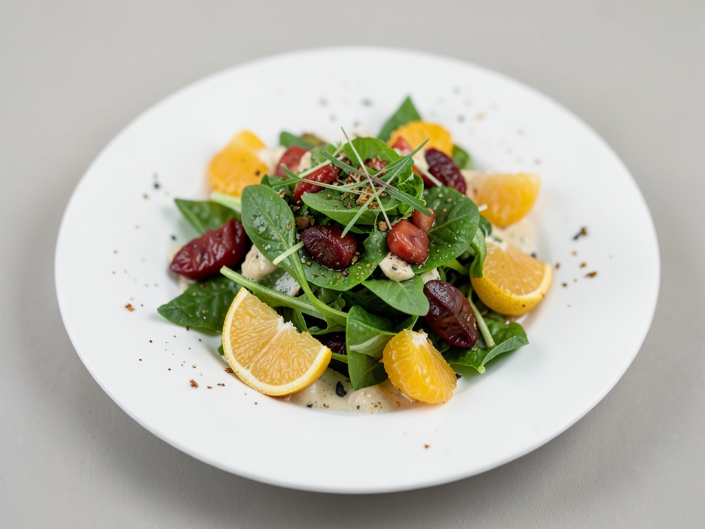 Insalata fresca di foglie con filetti di agrumi