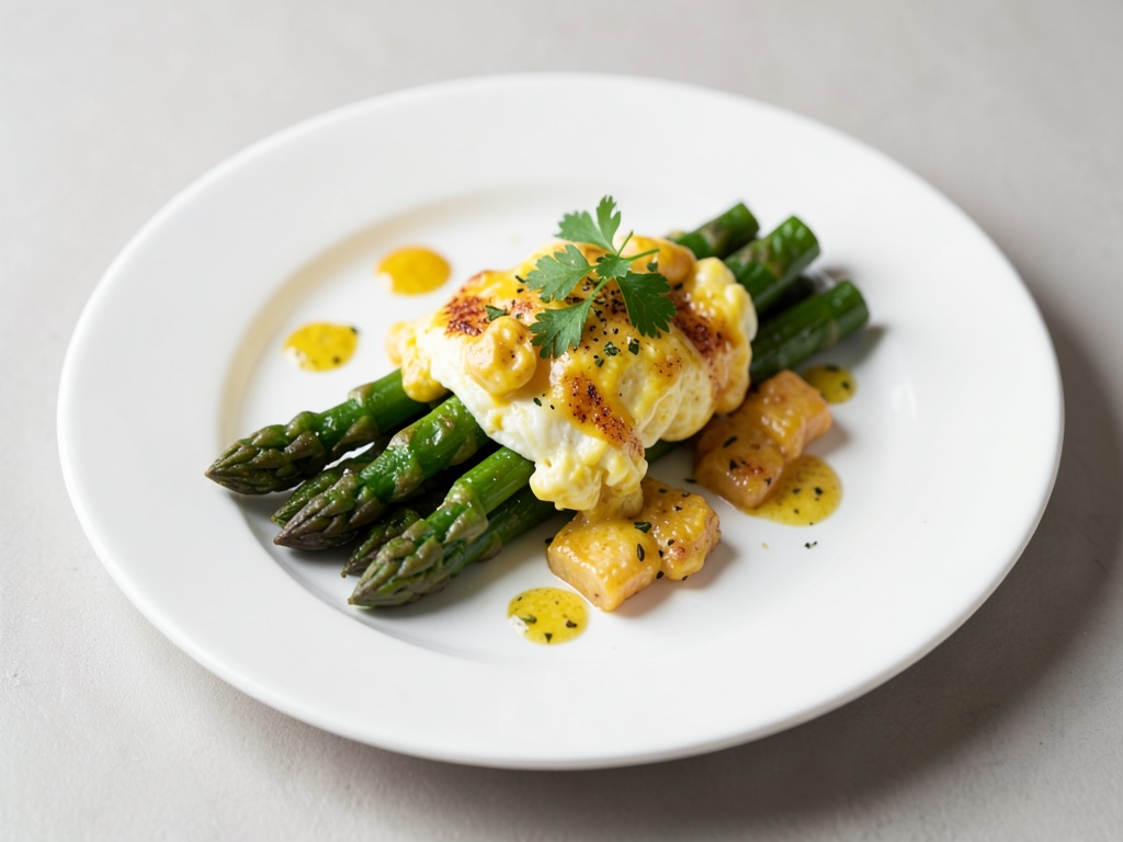 Asperges vertes aux œufs brouillés