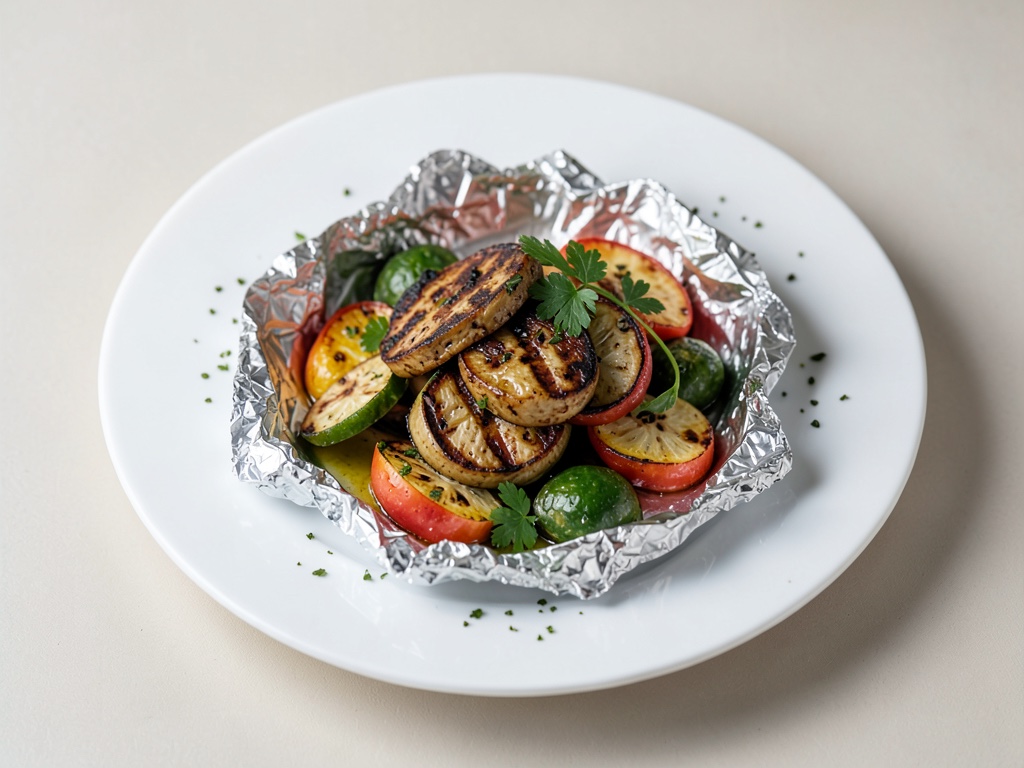 Verdure alla griglia in carta stagnola