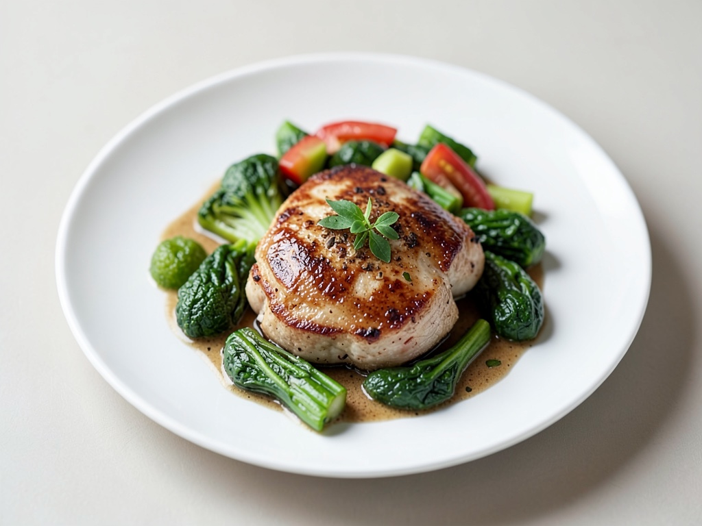 Petto di pollo con verdure verdi