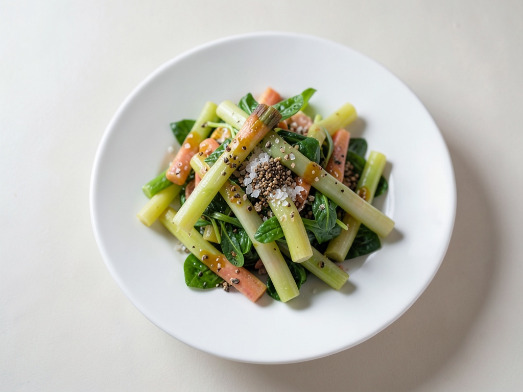 Salade fraîche aux asperges vertes