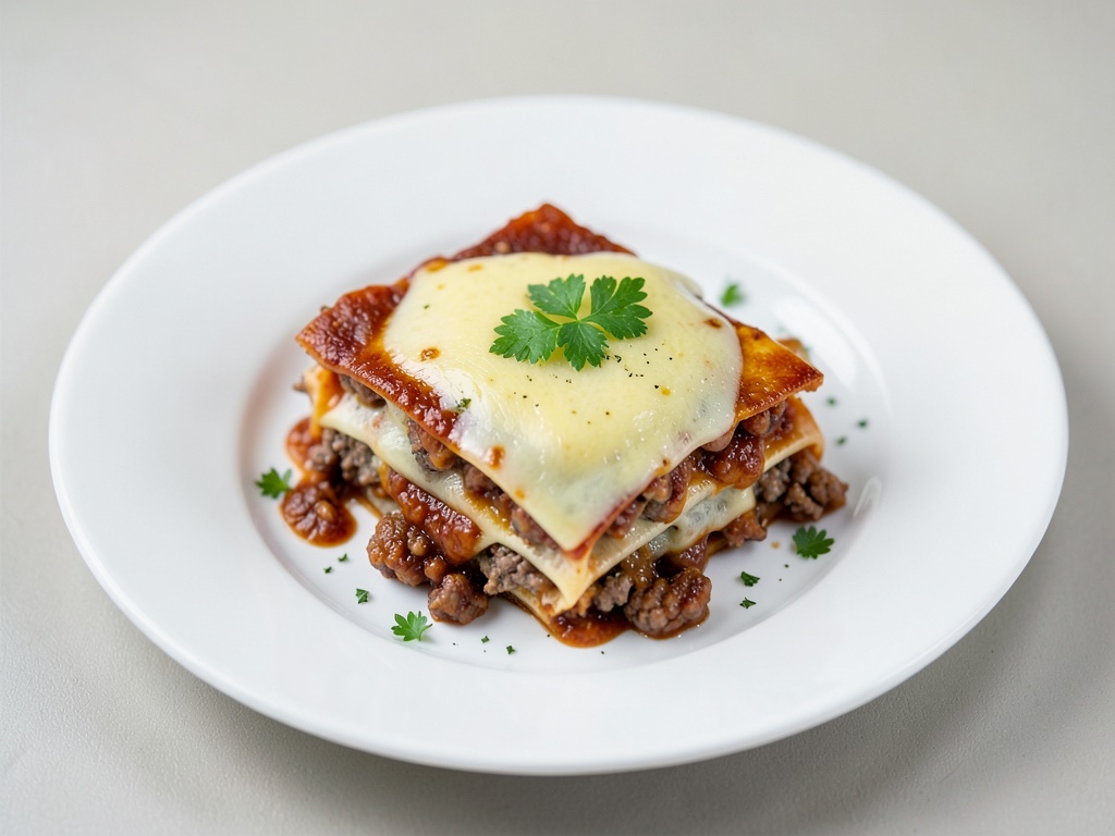 Klassische Lasagne mit Fleischsauce und Bechamel