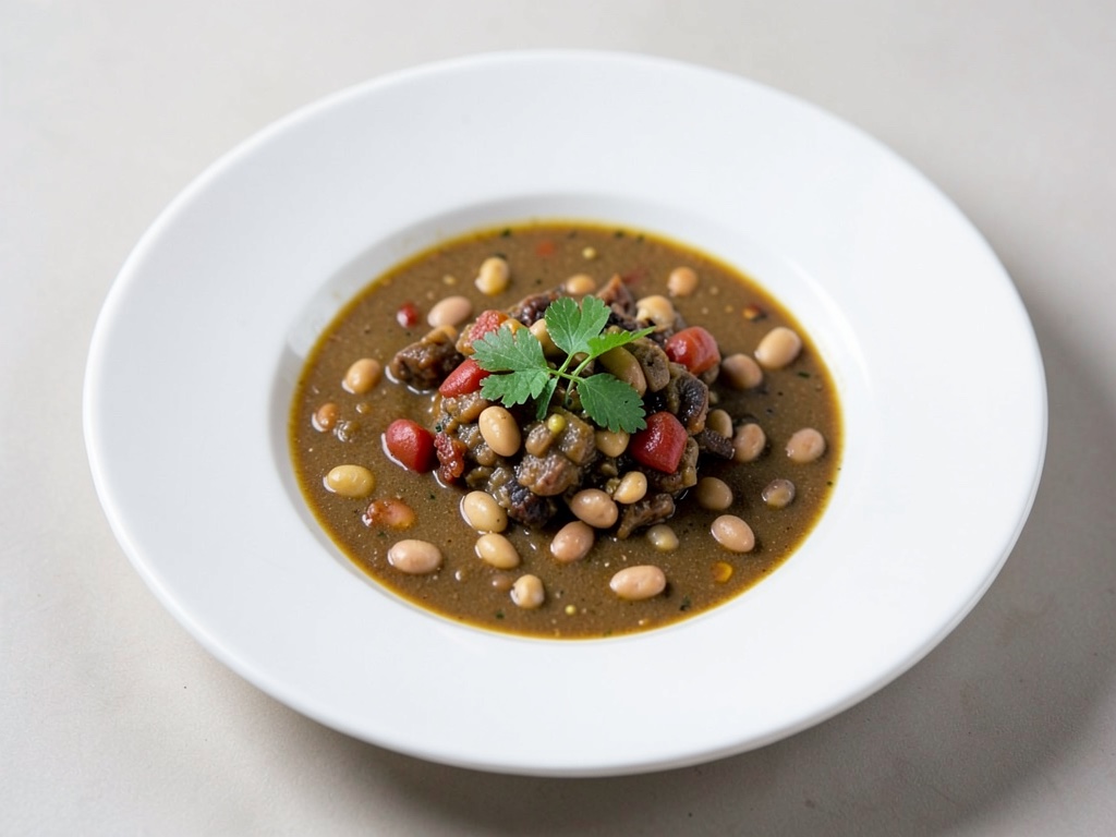 Zuppa di gulasco saporita con fagioli