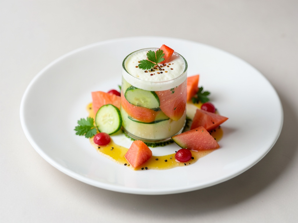 Frischer Drink aus Gurke und Melone