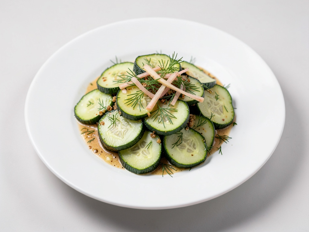Schnelle Gurkenpfanne mit Ingwer und Dill