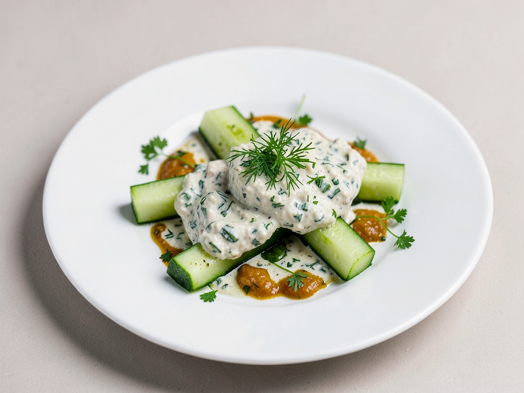 Steck di cetrioli con salsa alle erbe fresca