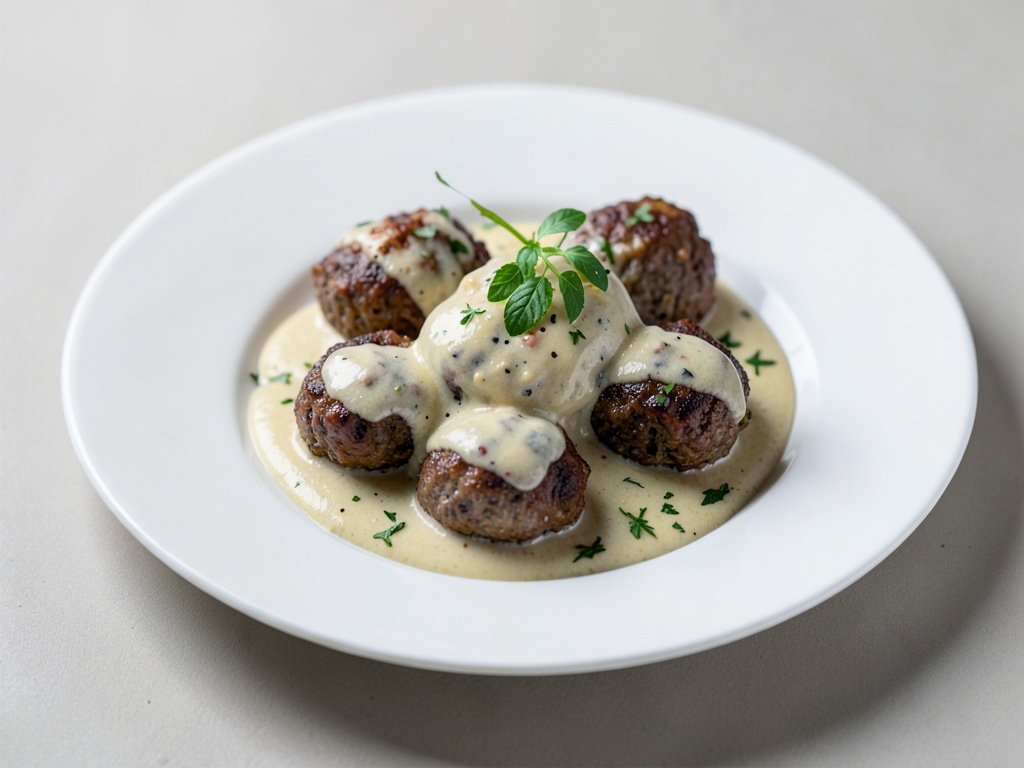Boulettes de viande en sauce crémeuse à la crème