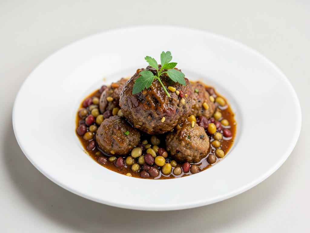Polpette di carne macinata e lenticchie