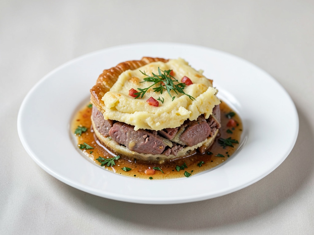 Aufl gratinato di carne macinata all'inglese con copertura di patate
