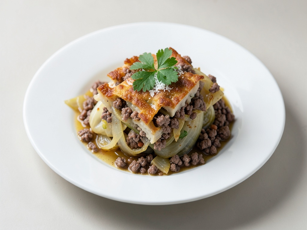 Gratin croustillant au chou frisé et haché