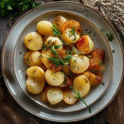Classiche Polpette di Königsberg con patate lessate