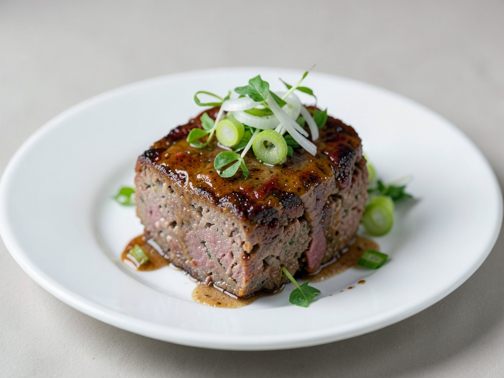 Succulenta polpetta di carne con cipollotti
