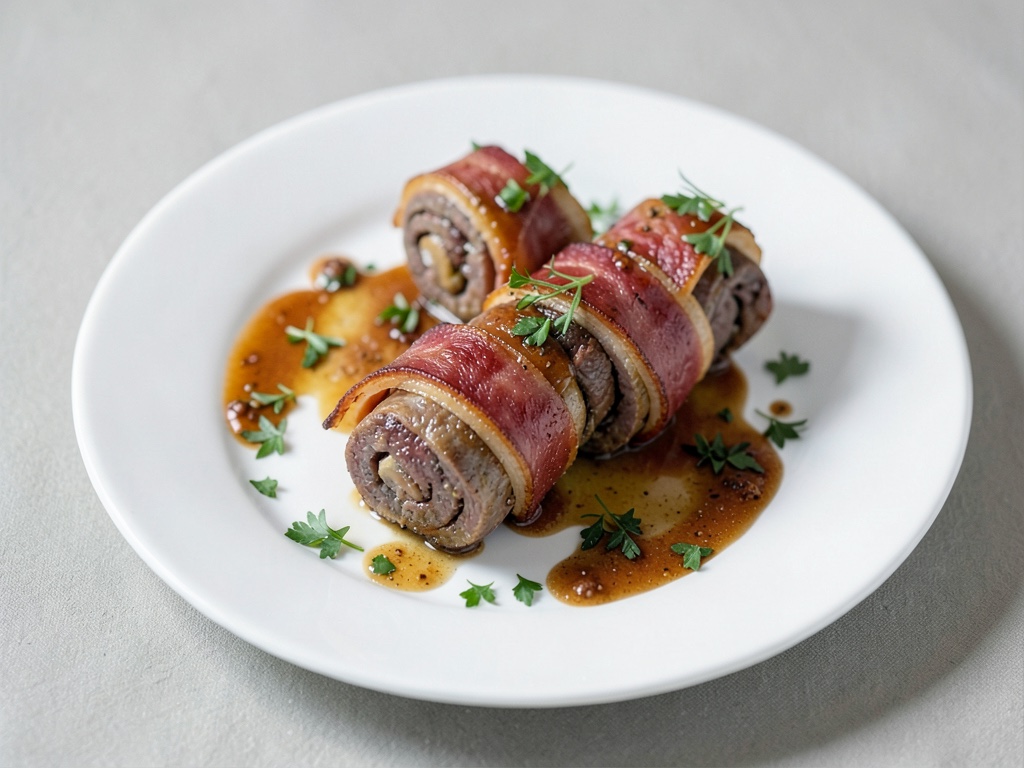 Wraps di pancetta con ripieno di carne macinata