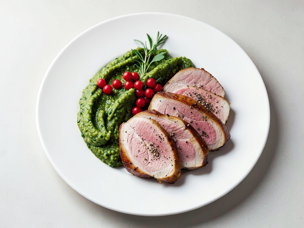 Filetto di pollo avvolto in spinaci e pancetta con purè di patate cremoso e salsa ai capperi